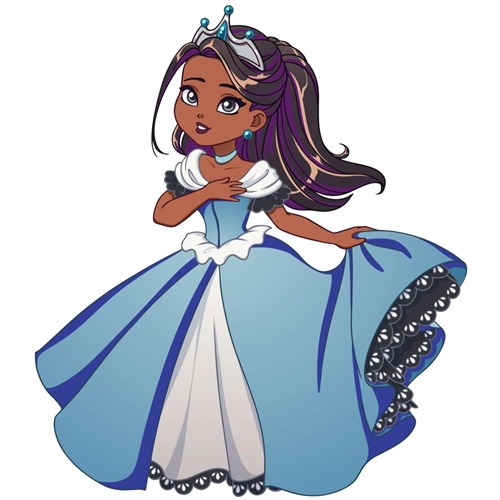 Princess Theme Blue Royal Princess Transparent Sticker